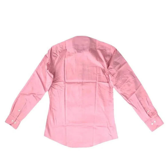 Buttoned Down Pink Long Sleeve Slim-Fit Buttons Up Size 15x34 Men's Shirt - Picture 2 of 7